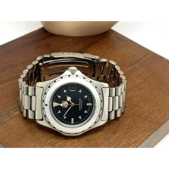 Tag Heuer Watch 972.613R Swiss Quartz Vintage Black Dial Silver Steel 34mm USED - Picture 7 of 14